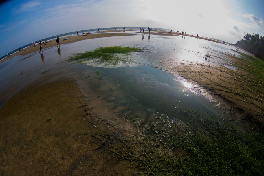 Пляж в Варкале: Пляж Варкалы через объектив "рыбий глаз"