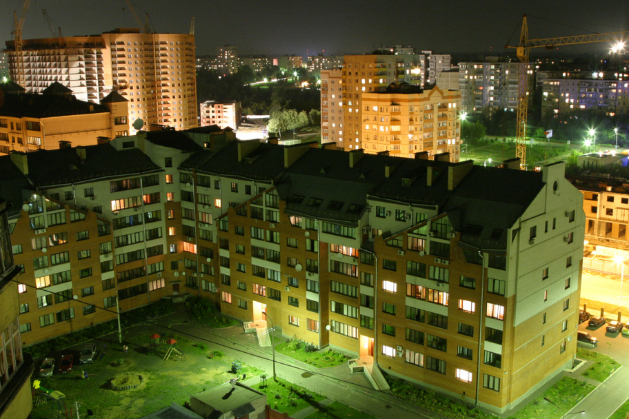 Ночной Жуковский: Тихая ночь в городе Жуковский, Россия